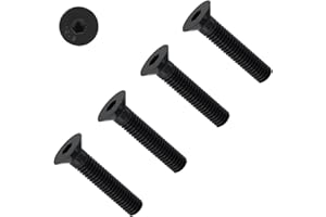 TERF® M6 X 80mm Hex Socket Countersunk Black Machine Screw M6 (6mm) X 80mm Allen Key Bolts Hexagonal Socket Countersunk Machine Screws - Pack of 10