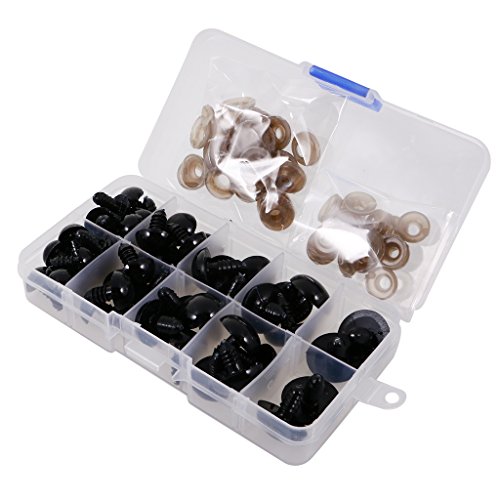 MagiDeal Kunststoff Sicherheit Augen Mit Unterlegscheiben, Für Puppen Diy Machen, Gemischte Farbe – 12-20mm 52 Stück - 4