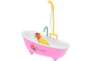 JOPIUIEO Baignoire pour Perroquets, Baignoire Automatique D'oiseau, Boîte De Douche Multifonctionnelle pour Perruche, Baignoire Perroquets Automatique avec Robinet pour Perruches, Perruches, Calopsittes