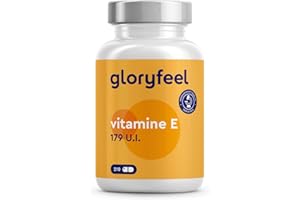 GLORYFEEL Vitamine E (210 Capsules), D-Alpha Tocophérol Bioactif et Facilement Absorbé, Cure de 3 Mois, Protège les Cellules Contre le Stress Oxydatif*, Complément Alimentaire, Sans Additifs et Sans OGM