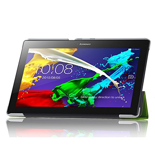 ELTD Lenovo TAB3 10 Plus / Lenovo Tab 3 A10-70F Hülle Case – Ultra Schlank Smart Cover Tasche Schutzhülle Case für Lenovo TAB3 10 Plus / Lenovo Tab 3 A10-70F 25,65cm (10,1 Zoll Full HD IPS) mit Standfunktion, Grün - 2