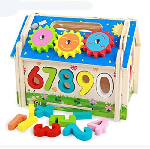 YINGER Kids Puzzle Knock Ball Digital House Cognitive Pairing Intelligence Box Childhood Educational Wooden Toys , 2