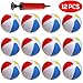 Produktbild 12er Set aufblasbarer Wasserball, Badeball & Schwimmball – 25cm großer Durchmesser mit Luft-Pumpe – Strandball, bunt & in Regenbogen-Farben - phthalatfrei & Spielzeug-Ball für Kinder am Strand