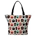 Price comparison product image Shopping Bag Shoulder Bag Reusable Bags Carrier Handbag with Owl Print - Très Chic Mailanda