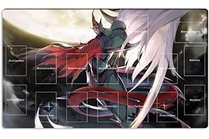 Mlikemat New Playmat Elemental Hero Flame Wingman TCG CCG Card Game Mat with Zones+ Free Bag (ZD014-438-A)
