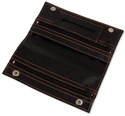 hochwertiger Feinschnittbeutel, Drehertasche, Tabakbeutel, schwarz aus Kunstleder - 2
