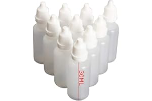 XUMIN Lot de 50 flacons compte-gouttes vides rechargeables en plastique blanc 30 ml avec bouchon à vis