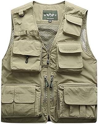 Lecoon Men's Fishing Waistcoat Vest Jacket Outdoor Mesh Breathable Mulit Pockets for Capming Traveling Photography Outdoor Activities