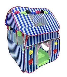 Homecute Foldable Pop Up Hut Type Kids Toy Play Tent House - Blue-White