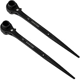 DAKCOS Set of 2 Ratchet Spanners for Scaffolding 19/22 mm, Steel Erect Wrench