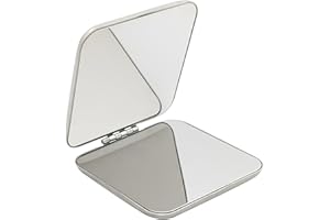 FAGENT Taschenspiegel Klein 5,7cm, Klappbar Reisespiegel Voll Polierter Edelstahl, Ultra-Tragbar Doppelseitig Klappspiegel, Kompaktspiegel für Unterwegs Reisen Geschäftsreisen Make-up (Quadrat)