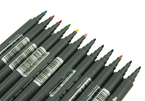 Erofa Marker-permanente Farbe Stifte mit doppelter Kopf Wasser basierte farbigen Stift, perfekt für Schule und Büro-Set von 36 - 6