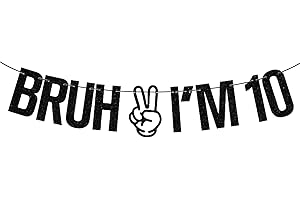 ETHLOMOER Happy 10th Birthday Banner – Flashing Black Banners for Boys and Girls – 10th Birthday Decorations (Age10)