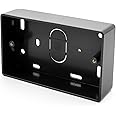SHPELEC® Black Surface Mounted Pattress Box - Single/Double, Stylish and Durable Box for Mounting Electrical Devices, BS 5733 Compliant (2 Gang (Double))