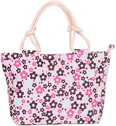 VANCOO Womens Ladies Large Utility Summer Canvas Travel Beach Tote Holiday Bag (Pink Plum)