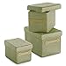 Produktbild Zeller 14101 Flechtkorb-Set mit Deckel, 3-teilig,Polypropylen, khaki, 36 x 26 x 24 cm 30 x 22 x 20 cm, 26 x 18 x 16 cm