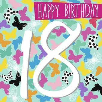 Rosanna Rossi 18th birthday card with butterfly design