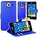 Produktbild Microsoft Lumia 950 Handy Tasche, FoneExpert® Wallet Case Flip Cover Hüllen Etui Ledertasche Lederhülle Premium Schutzhülle für Microsoft Lumia 950 (Blau)