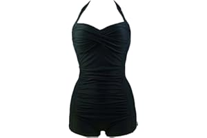 PANOZON Femme Maillot de Bain Une Pièce 50 années Rétro Monokini à Pois