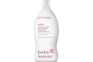 ATTITUDE Baby Washing up Liquid, EWG Verified, No Added Dyes or Fragrances, Tough on Milk Residue and Grease, Vegan, Unscented, 700 mL