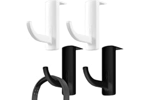 CATOR 4 Pcs support pour casque et bureau, support casque gamer et clés (rochet monocouche), Deux noirs et deux blancs