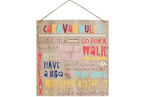 JONES HOME AND GIFT Señal de Madera Reglas para Vivir en Caravana - Something Different