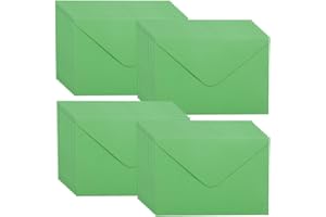 WYAN Mini Envelopes-40 Pack 15.5 * 10.5cm Dark Green Classic Flap Envelopes,Small Parts Envelopes,for Gift,Greeting Cards,Wedding,Business,Invitation(Card not Included)