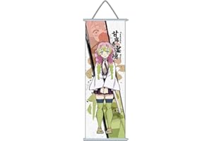 Hanaiette 1 póster de tela con diseño de anime Demon Slayer con hoja de Demon Slayer (Kanroji Mitsuri)