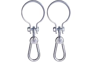 Danto® 2er Set Manschettenhaken Ø auswählbar, Schaukelhaken, Schaukelschellen, Türreckhaken mit Karabiner verzinkt, für Rohre oder Rundhölzer