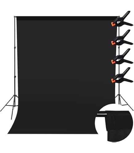 Sfondo Nero 2x3m Per Foto E Video - RISVOWO, Telo In Poliestere, Lavabile, Per Studio E Riunioni Online - Foto 10