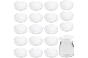 AYWFEY Lot de 20 couvercles de conteneur de yaourt en plastique transparent de 6,7 cm, couvercles de rechange réutilisables pour stockage des aliments, couvercles compatibles avec les pots de yaourt Oui pour