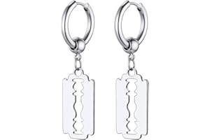 GoldChic Jewelry Huggie Earrings For Men, 316L Stainless Steel Unisex Stylish Spike Earring Studs, Small Hoop Punk Ear Jewellery For Hip Hop Rapper