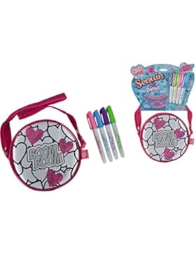 Color me mine Sequin: Donut, Pailetten, 4 Permanentmaker, Ø 16 cm - Tasche Donut Pailetten Trage Hand Umhänge...