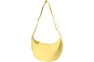 INPION Nylon Crescent Bag for Women, Hobos Crossbody Bag Dumpling Bag with Adjustable Strap Women's Solid Color Moon Bag Shoulder Bag for Daily Use