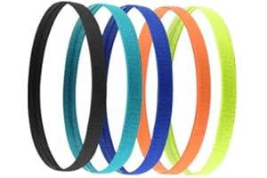 Jinlaili Sports Headband for Kids, 5 Colours Elastic Sports Hairbands, Football Headbands for Boys and Girls, Sports Headband Women, Thin Sports Headband Non Slip for Running Workout Fitness