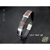 Schwarzes Lederarmband , Enna Clasic N. 25