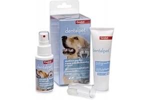 CENTROVETE SHOP ONLINE Dentalpet kit- Dentifricio e Collutorio per Cani e Gatti, Dentifricio Enzimatico