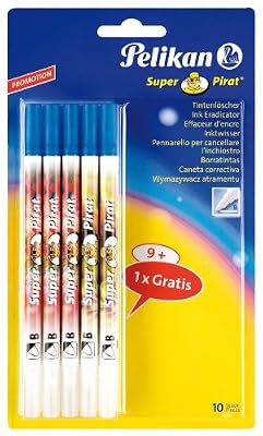 Pelikan Super Pirat Effaceurs Pointes Fine Sheriff , Paquet de 10 Pièces