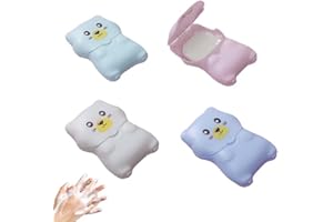 XUZOPIM 4 Pcs Portable Soap Sheets Modello Dell'Orso Sapone In Fogli 200 Soap Sheets Travel With Plastic Box Paper Soap For Travel Camping Outdoor Activities