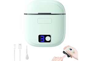 BEMKIA Electric Nail Clippers,3 Speeds Automatic Nail Clippers,Electric Nail Trimmer with LED Light & Nail Scraps Storage,Wireless Charging Electric Nail Cutter Safe for Babies,Kids,Adults,Elderly(Green)