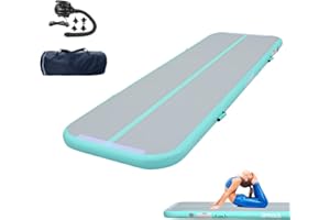 PPXIA Tappetino Airtrack, Tappetino da Ginnastica Gonfiabile 3M Alto 10 cm con Pompa ad Aria elettrica per Tappetino da Ginnastica Tumbling Tappetino Sportivo Yoga