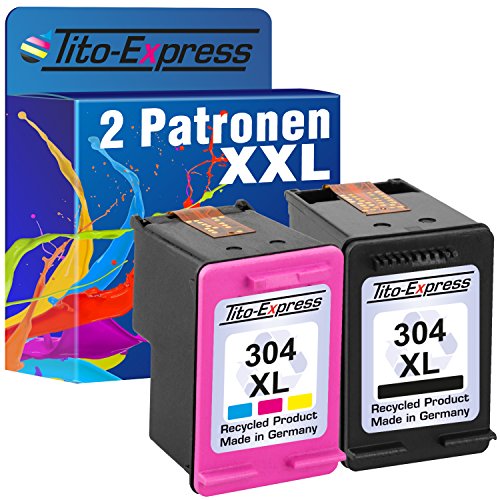PlatinumSerie® Set 2x Druckerpatrone remanufactured für HP 304 XL Black & Color mit Füllstandsanzeige und 204% mehr Inhalt! Für HP DeskJet 3720 3730 3732 Ink Advantage 3700 MFP