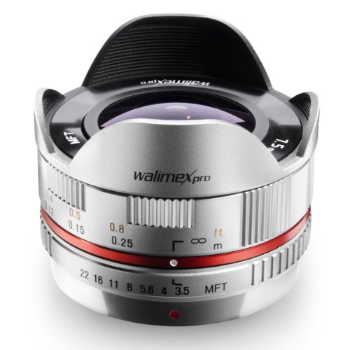 Walimex Pro 7.5mm 1:3.5 Fish-Eye Lens for Olympus and Panasonic Cameras - silver
