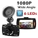 Produktbild HD 1080p Auto Fahrschreiber Kameraschwurf mit Nachtsichtmodus, 2,7 "LCD Bildschirm mit 140 ° Weitwinkelobjektiv, G-Sensor, Bewegungserkennung, Loop Recording, SOS Lock, 5MP Digitalkamera Funktion (Full HD 1080p 140 °)