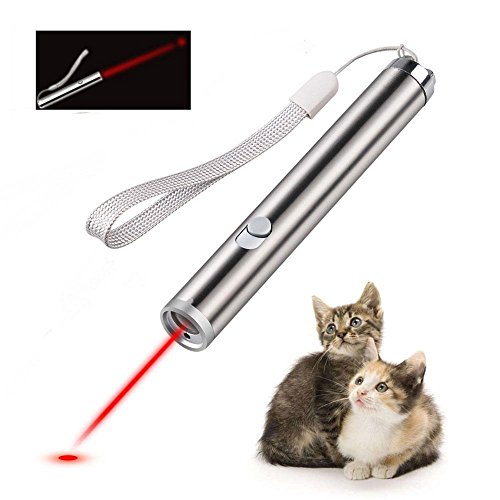 Juguete interactivo para entrenar y ejercitar a gatos 3 en 1, con linterna LED, puntero de luz roja y detector de billetes falsos