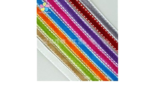 White 5y 8mm Multi Colors Option Single Face Velvet Ribbon Plus