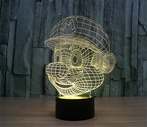 SmartEra® 3D optische T?uschung Super Mario Nacht USB Touch Taste LED Schreibtisch Tabellen Licht Lampe Tischleuchte - 5
