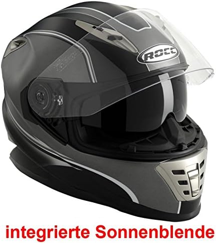 ROCC 485 Full-Face Helmet matt-schwarz-silber Size:M(57/58)
