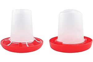 LAM-LORD 2pcs Chicken Drinker,Chick Water Feeder,Automatic Home For Hens Ducks Supplies Practical Chicken Feeder Waterer Set(Red)
