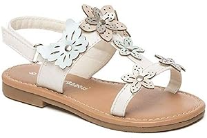 Chatterbox @ Surf The Shop Girls Flat Sandals Kids Flower Glitter Strappy Walking Casual Summer Size 4-2 UK